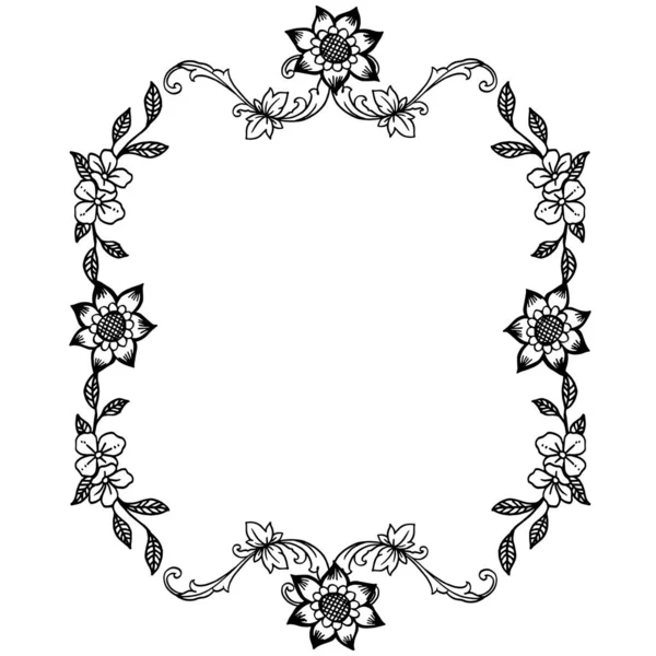 Tasarım zarif kart, doku siyah ve beyaz yaprakları çiçek çerçeve ile. Vektör