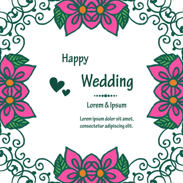 Dalları çiçek ile süslü duvar kağıdı, davet kartı mutlu düğün için. Vektör