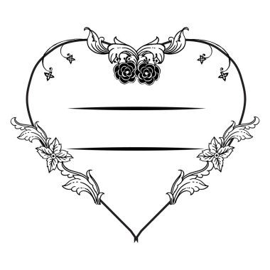 Çiçek çerçevesi şablonu, kartlar için tasarım öğesi. Vektör