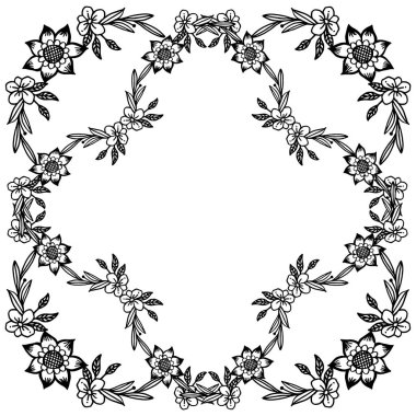 Dekorasyon kartı, yaprakların sınır çiçek çerçeve için motifli. Vektör