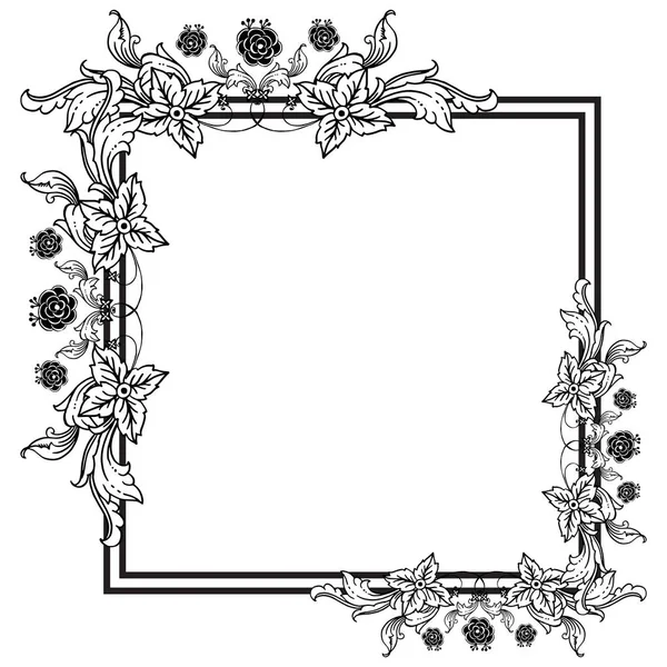 Шаблон цветочной рамки, элемент дизайна для открыток. Вектор — стоковый вектор