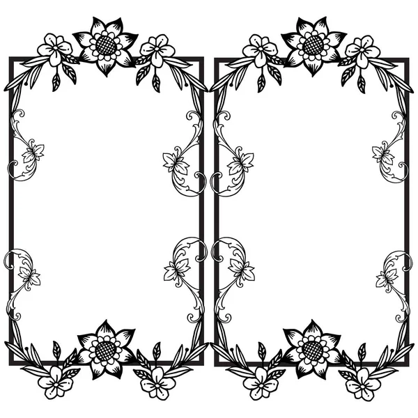 Lugar para texto, estilo único y elegante, para marco floral de hoja blanca negra. Vector — Vector de stock