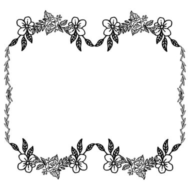 Yaprak ve çiçek çerçevesi ile sorunsuz desen, şablon tasarımı kümesi. Vektör