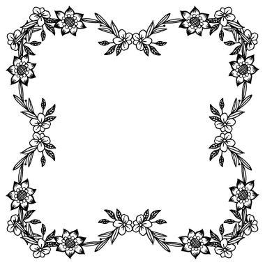 Çerçeve çizim ve kroki çiçek, modern tebrik kartı için. Vektör