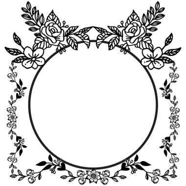 Davetiye kartı dekorasyonu için güzel yaprak çiçek çerçeve. Vektör