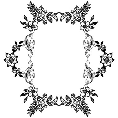 Yaprak çiçek çerçeveleri kenarlığı için motif, kart zarif tasarım için. Vektör