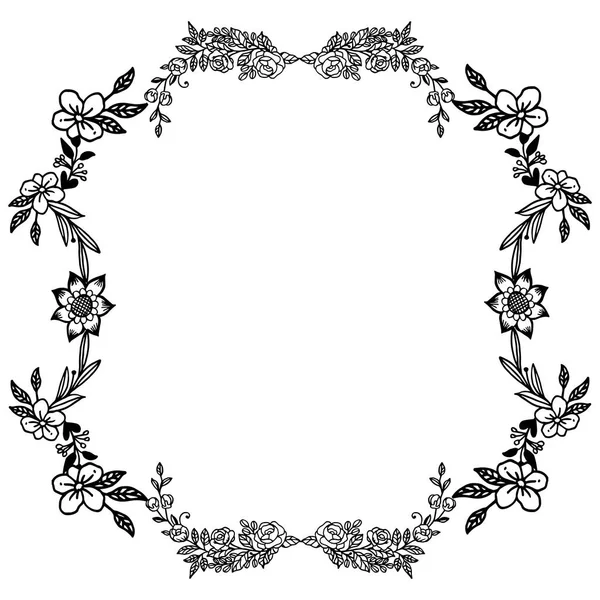 Hermoso marco floral de hoja, para la decoración de la tarjeta de invitación. Vector — Vector de stock
