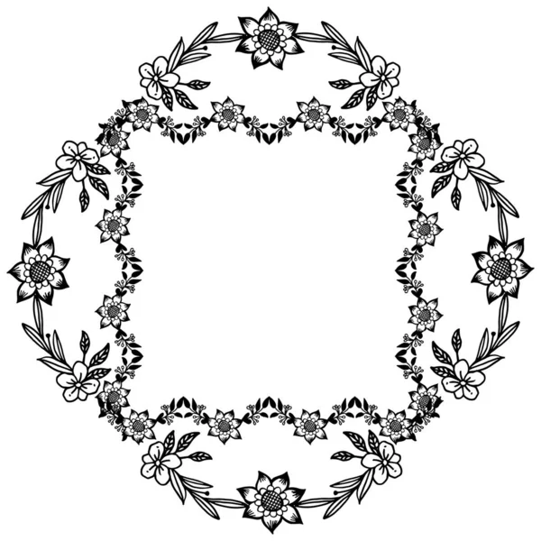 Motivo para borde de marcos de flores de hoja, para el diseño elegante de la tarjeta. Vector — Archivo Imágenes Vectoriales