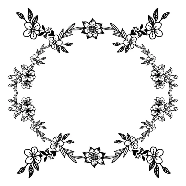 Varios de tarjeta para marco de corona de hoja en colores blanco y negro. Vector — Vector de stock