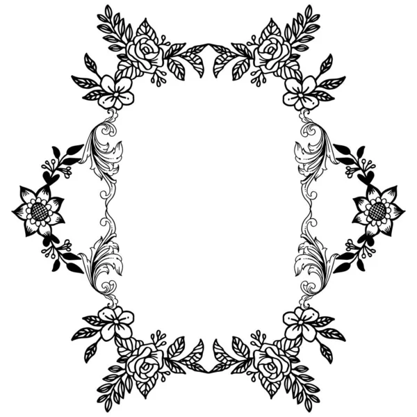 Motief voor de rand van blad bloem frames, voorontwerp elegante van kaart. Vector — Stockvector
