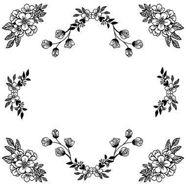 Çiçek çerçeve süs, tebrik kartı çeşitli tasarım. Vektör