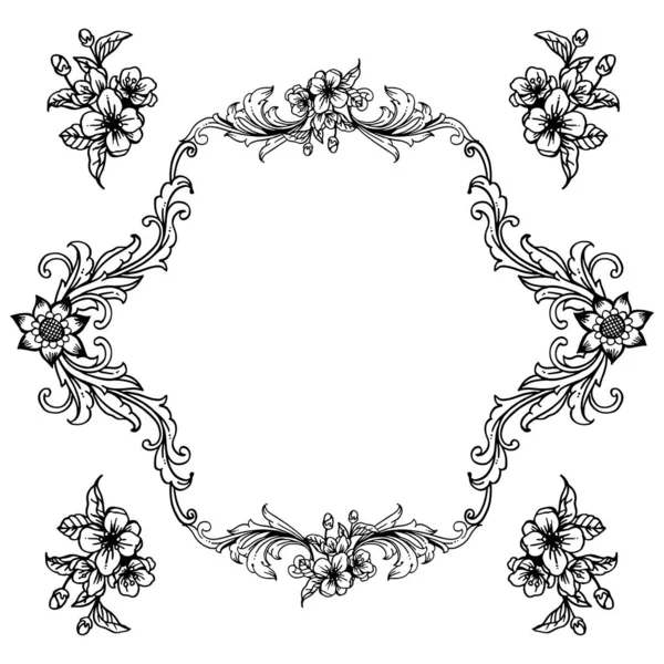 Yaprak çelenk çerçeve bitki ile davet kartı için tasarım elemanı. Vektör