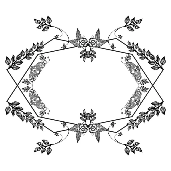 Modello di carta, con trama ornamento cornice floreale, con cornice unica. Vettore — Vettoriale Stock