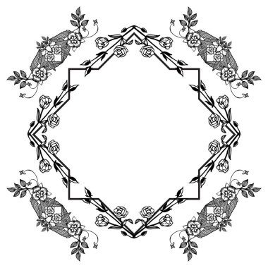 Yaprak doku dalları ile çiçek çerçeve çeşitli kalabalık, kartların süs. Vektör