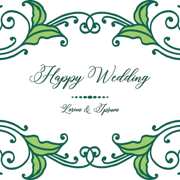 Marco de corona de colores, aislado en un fondo blanco, tarjeta de felicitación de la boda feliz. Vector — Vector de stock