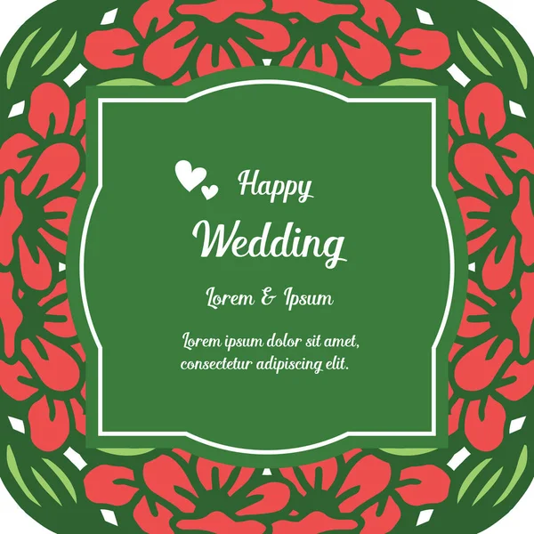Decoración multitud de marco de flores, flores de flor, adornado de tarjeta feliz boda. Vector — Archivo Imágenes Vectoriales