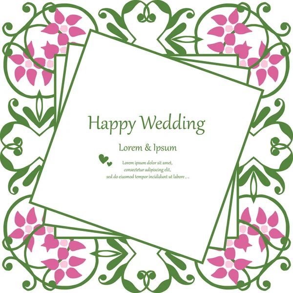 Marco vintage, marco de flores elemento de diseño, tarjeta de invitación feliz boda. Vector — Vector de stock