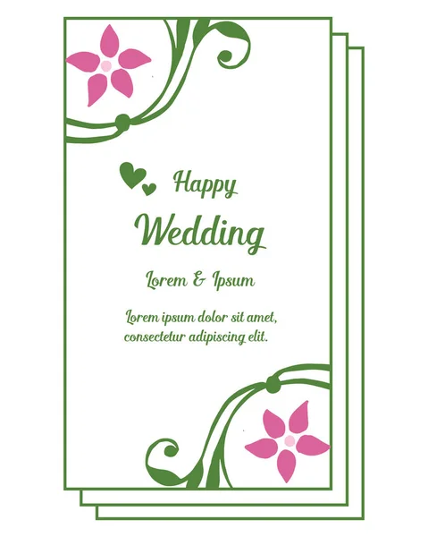 Винтажная рамка, цветочная рамка элемента дизайна, пригласительная открытка счастливой свадьбы. Вектор — стоковый вектор