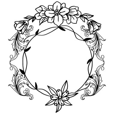 Soyut yaprakları ve çelenk çerçeve ile çeşitli zarif kart. Vektör