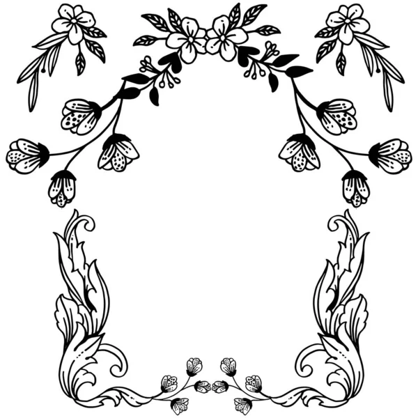 Motif décoratif de cadre floral en feuilles, pour carte de vœux moderne. Vecteur — Image vectorielle