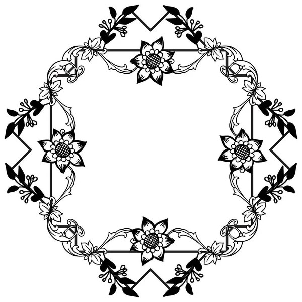 Ornament Rahmen Muster Blume, mit Rand-Element und mit Blättern. Vektor — Stockvektor