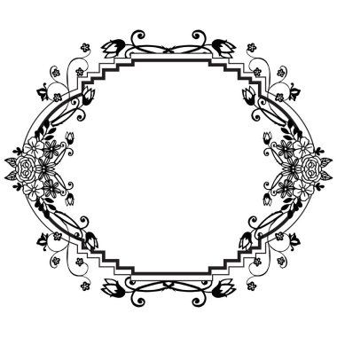 Dekor tarzı vintage, güzel çelenk çerçeve, tebrik kartı süslü. Vektör