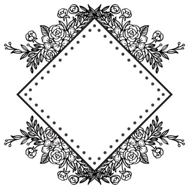 Kart Vintage tasarım elemanı, beyaz bir zemin üzerinde izole güzel çelenk çerçeve süsü. Vektör