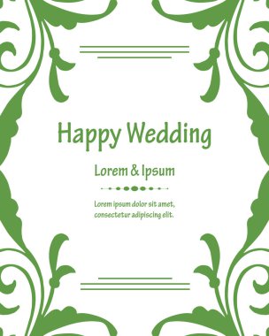 Dikişsiz desen sanat, yapraklarıtasarım kalabalık ile, zarif kart mutlu düğün için. Vektör