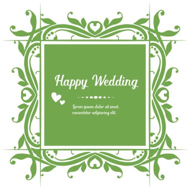 Dikişsiz desen sanat, yapraklarıtasarım kalabalık ile, zarif kart mutlu düğün için. Vektör