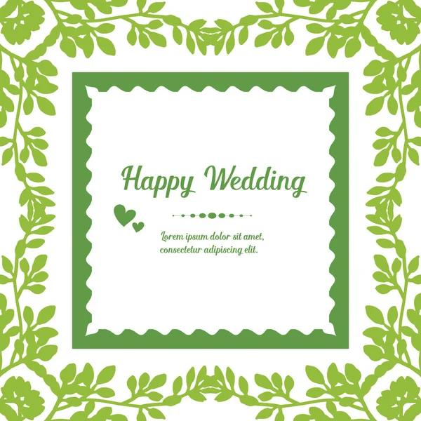 Στολίδι όμορφο Floral πλαίσιο, πρόσκληση πρότυπο του ευτυχισμένο γάμο. Διάνυσμα — Διανυσματικό Αρχείο
