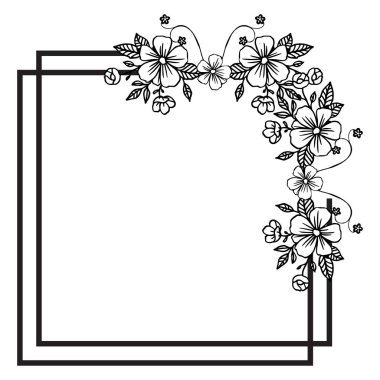 Çiçekler, stil zarif çerçeve, kartların vintage için şablon. Vektör