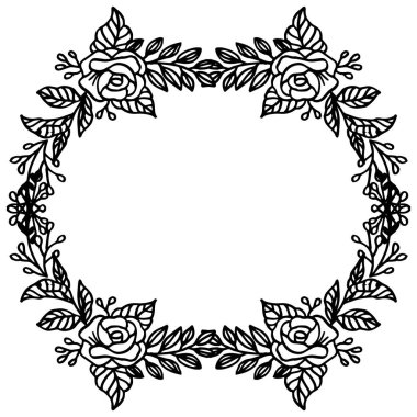 Çiçek kalabalığı, dekorasyon çerçevesi, davetiye kartı şablonu ile. Vektör