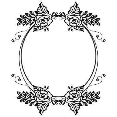 Sevimli eleman çiçek çerçeve, tebrik kartı tasarımı için. Vektör