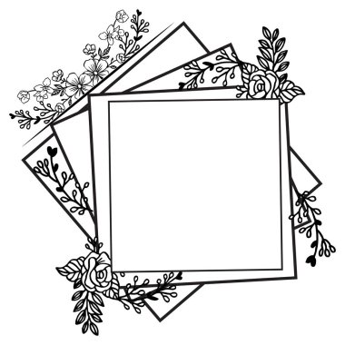 Çerçeve çeşitli şekli, vintage çelenk çerçeve, tebrik kartı, davet kartı süslü için. Vektör
