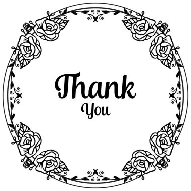 Dekorasyon güzel çelenk çerçeve ile tebrik kartları için, teşekkür yazı. Vektör