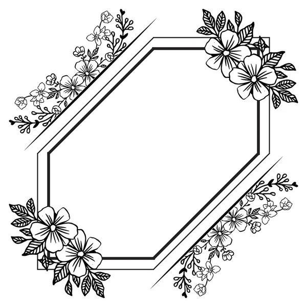 Söt element blommig ram, för design av gratulationskort. Vektor — Stock vektor