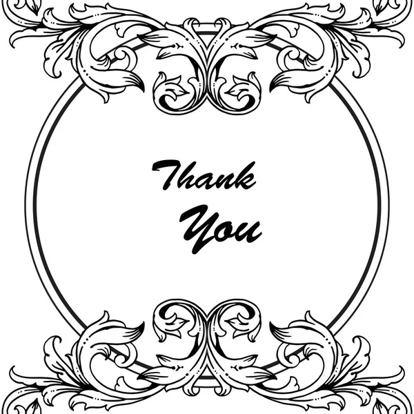 Zarif süslü kart, teşekkür yazı, sevimli şekil çiçek çerçeve ile. Vektör