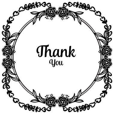 Doku zarif çiçek çerçeve ile kart şablonu teşekkür ederim. Vektör