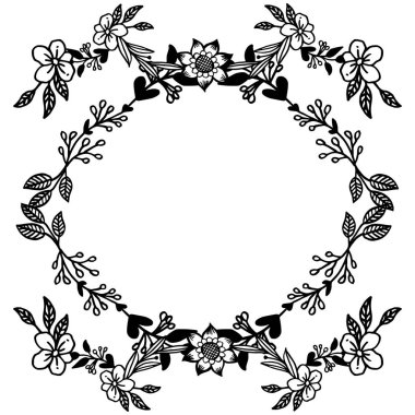 Tasarım öğesi çiçek çerçeve beyaz arka plan üzerinde izole. Vektör