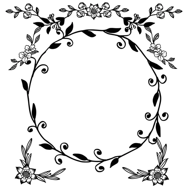 Moderní šablona pro vizitku s motivem květinové kostry z černé bílé. Vektorové — Stockový vektor