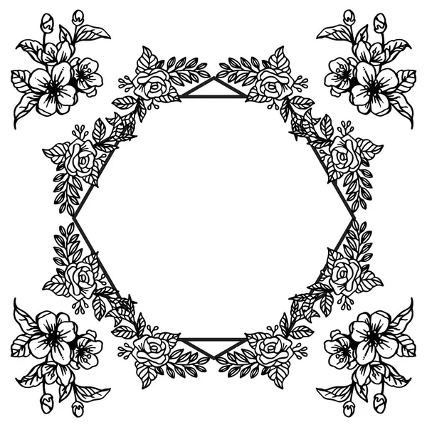 Zeichnung von Rahmen und Skizze Blatt Blume. Vektor — Stockvektor