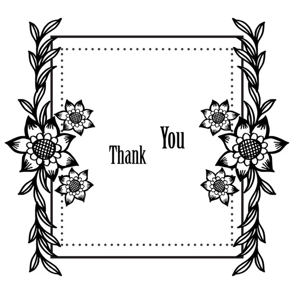 壁纸的卡谢谢你,华丽的美丽的花卉框架。向量 — 图库矢量图片