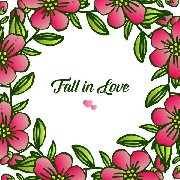 Brief verlieben, kunstvolles Muster elegant, mit Kranzrahmenblüte. Vektor — Stockvektor