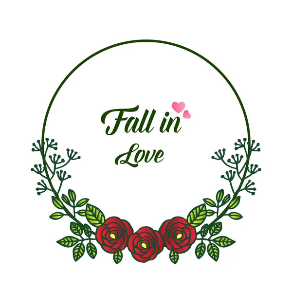 Decoratie-element verliefd, geïsoleerd op witte achtergrond, met rozen bloem frame. Vector — Stockvector