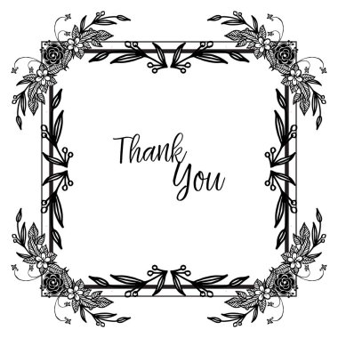 Desen sanat çiçek çerçeve, teşekkür tebrik, kart şekli. Vektör
