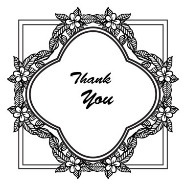 Desen sanat çiçek çerçeve, teşekkür tebrik, kart şekli. Vektör