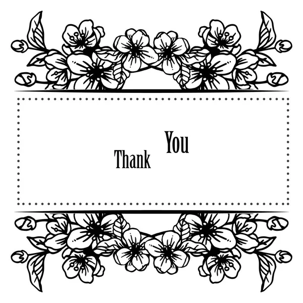 ●抽象的な花枠、装飾デザインカード、ありがとうございました。ベクトル — ストックベクタ