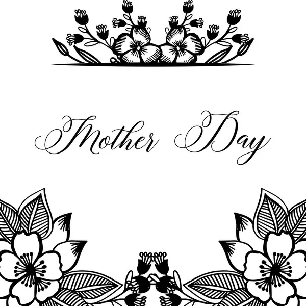 Carte de souhaits fête des mères, isolé sur un blanc, fond d'écran de cadre de couronne mignon. Vecteur — Image vectorielle