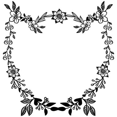 Kart çeşitli şekli, özelliği çiçek çerçeve, duvar kağıdı benzersiz. Vektör