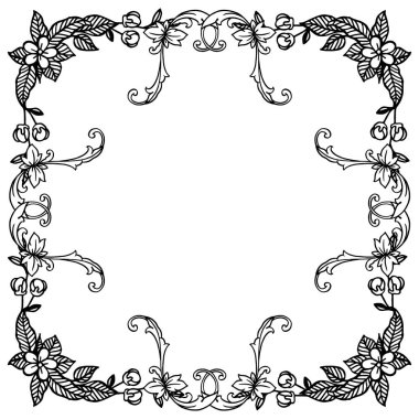 Davetiye kartı, tebrik kartı, beyaz zemin üzerinde çiçek çerçeve ile. Vektör